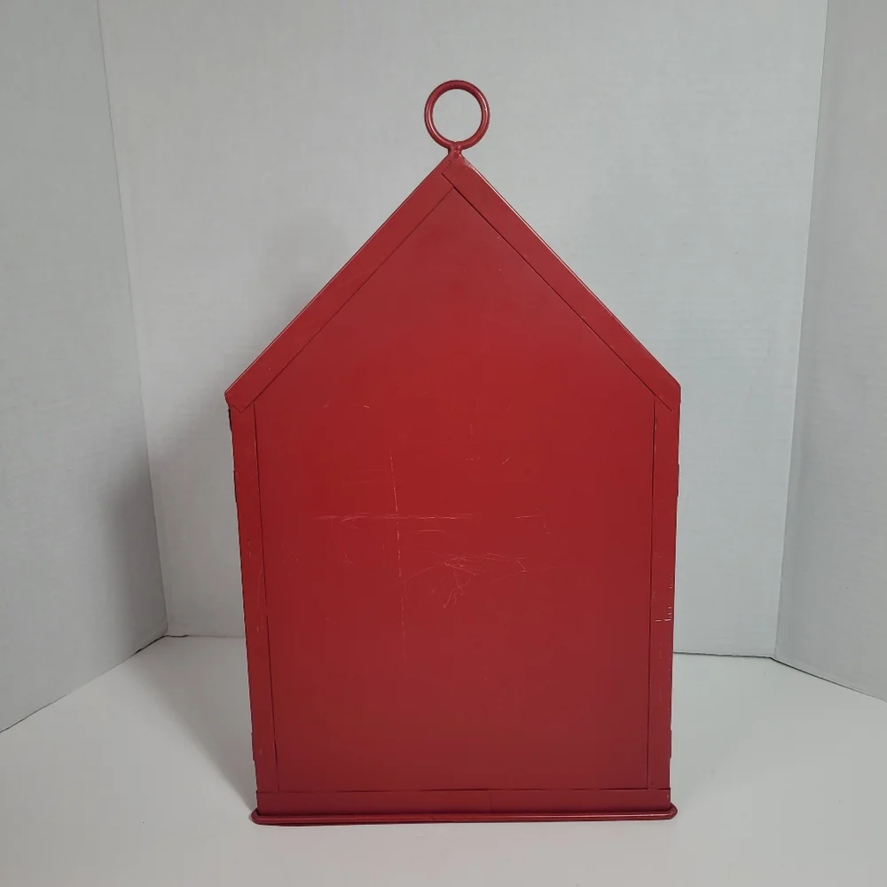 Charming Extra Large Metal and Glass Vintage Lantern Wall Sconce Rare